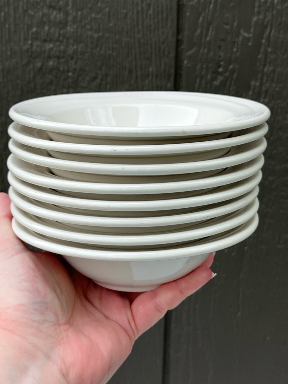 Syscoware made in USA Classic White / cream Serving Bowls Set of 8 ice cream etc